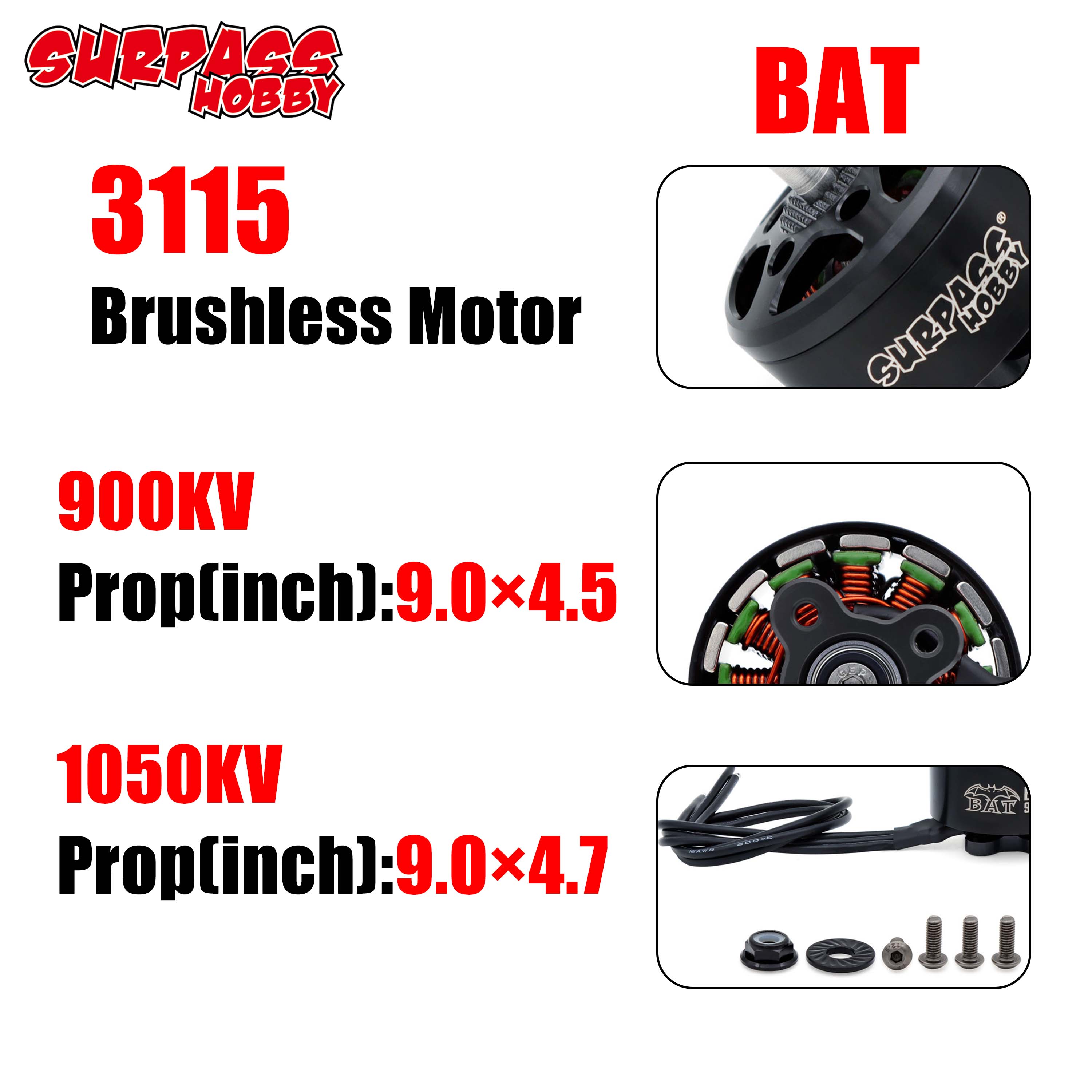 Drone Racing Esc - Surpass Hobby BAT 3115 900KV 1050KV