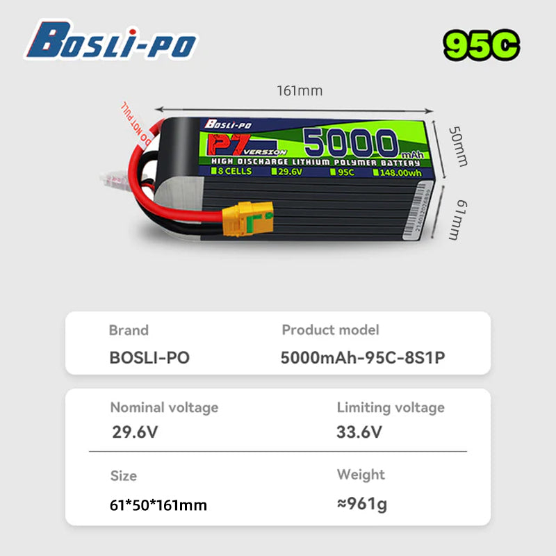 Boslipo P7 Version 5000mAh 95C - Drone Racing Battery review and price